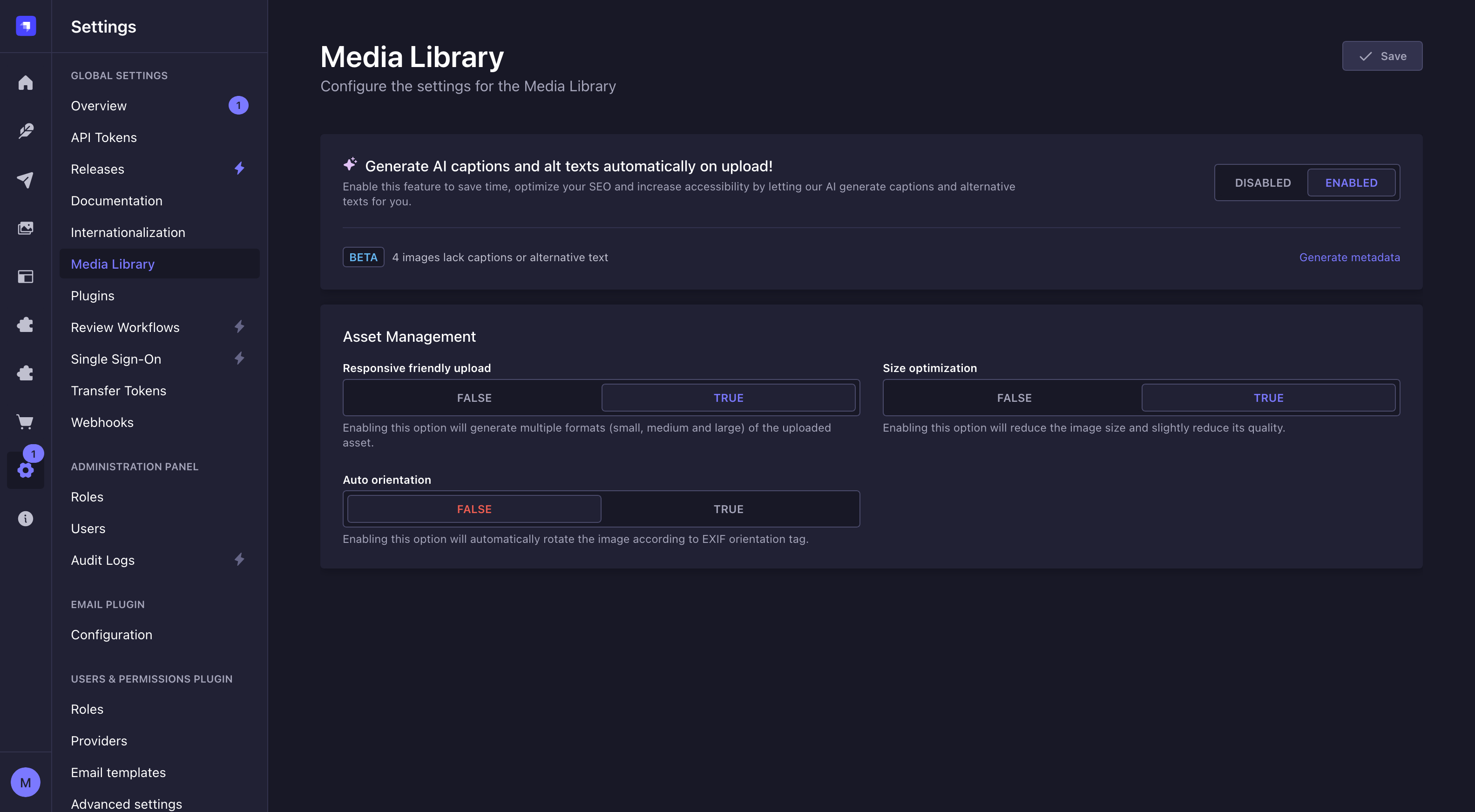 AI metadata retroactive generation